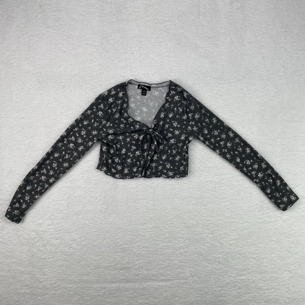 Art Class Girls Size S (6-6x) Long Sleeve Floral Boho Cropped Top